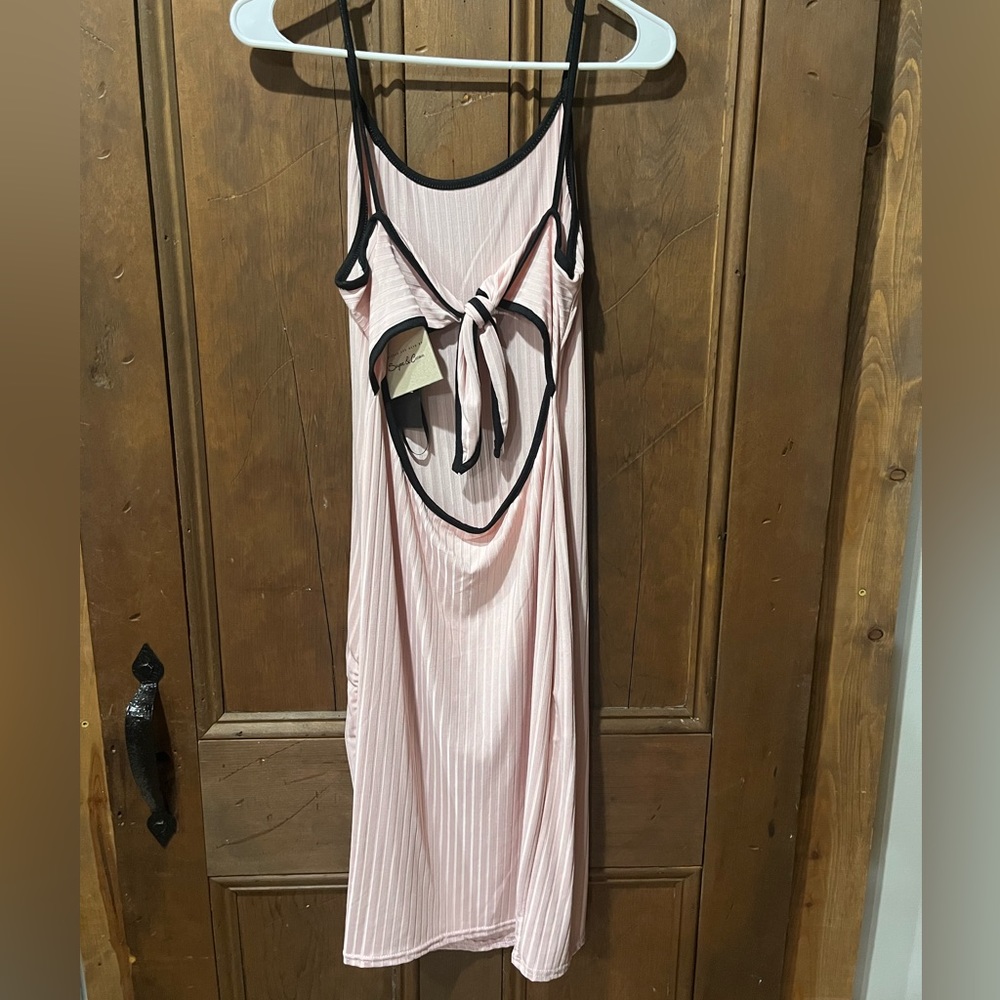 LIGHT PINK SLIP DRESS WITH OPEN BACK NWT